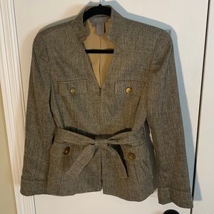 Eccoci Tweed women’s belted blazer wool/silk blend size 4